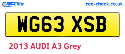 WG63XSB are the vehicle registration plates.
