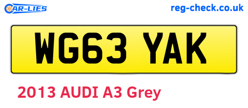 WG63YAK are the vehicle registration plates.