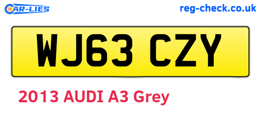 WJ63CZY are the vehicle registration plates.