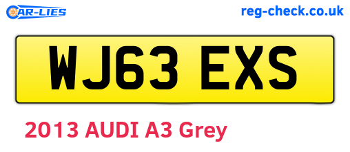 WJ63EXS are the vehicle registration plates.