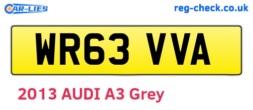 WR63VVA are the vehicle registration plates.