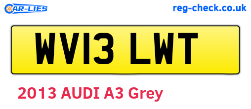 WV13LWT are the vehicle registration plates.