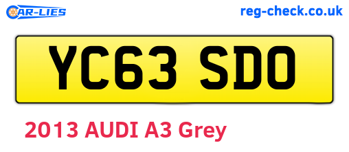 YC63SDO are the vehicle registration plates.