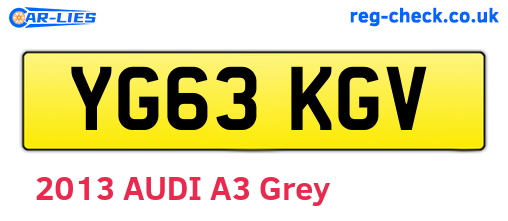 YG63KGV are the vehicle registration plates.