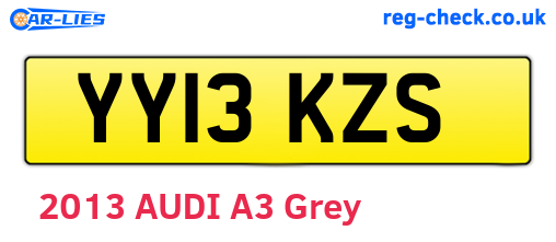 YY13KZS are the vehicle registration plates.