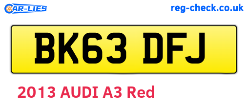 BK63DFJ are the vehicle registration plates.