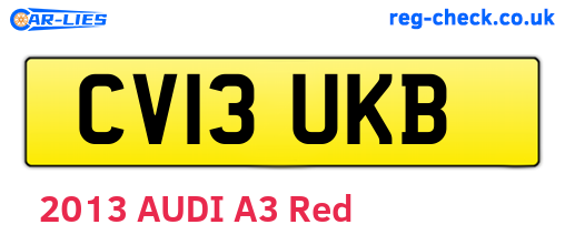 CV13UKB are the vehicle registration plates.