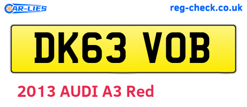 DK63VOB are the vehicle registration plates.