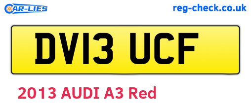 DV13UCF are the vehicle registration plates.