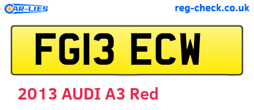 FG13ECW are the vehicle registration plates.