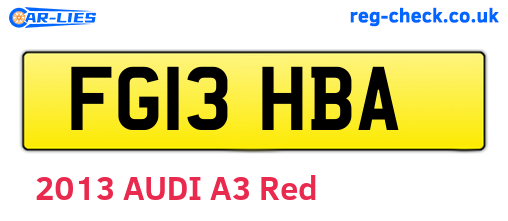 FG13HBA are the vehicle registration plates.