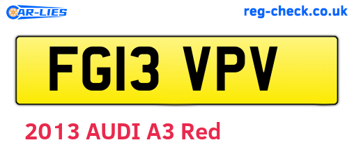 FG13VPV are the vehicle registration plates.