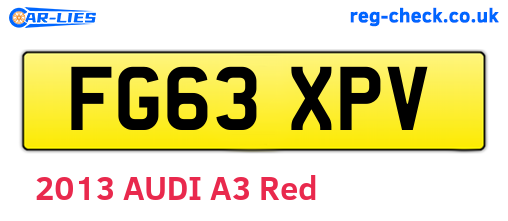 FG63XPV are the vehicle registration plates.