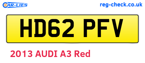 HD62PFV are the vehicle registration plates.