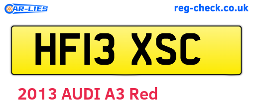 HF13XSC are the vehicle registration plates.