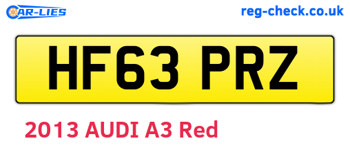 HF63PRZ are the vehicle registration plates.
