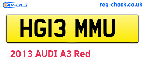 HG13MMU are the vehicle registration plates.
