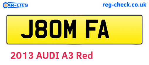 J80MFA are the vehicle registration plates.