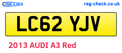 LC62YJV are the vehicle registration plates.