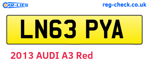 LN63PYA are the vehicle registration plates.