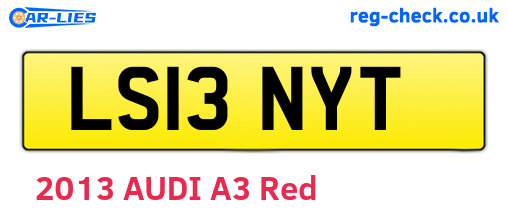 LS13NYT are the vehicle registration plates.