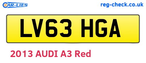 LV63HGA are the vehicle registration plates.