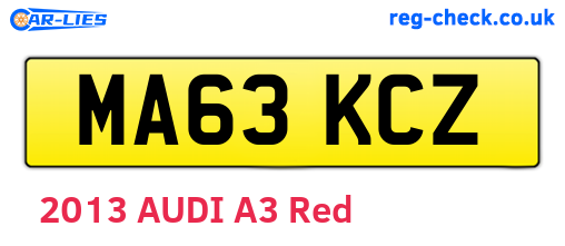 MA63KCZ are the vehicle registration plates.