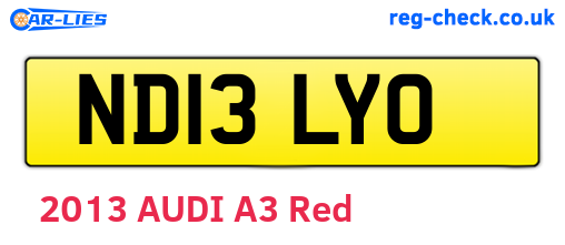 ND13LYO are the vehicle registration plates.
