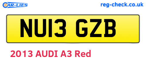 NU13GZB are the vehicle registration plates.