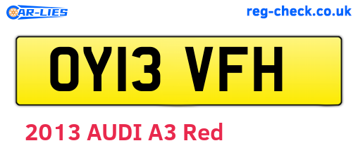 OY13VFH are the vehicle registration plates.