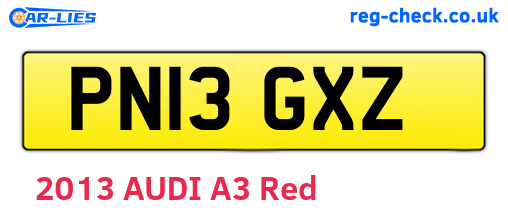 PN13GXZ are the vehicle registration plates.