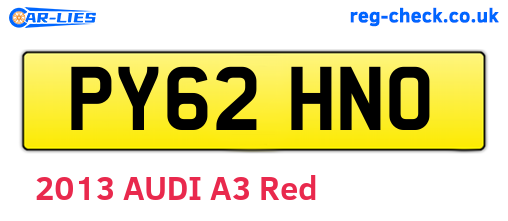 PY62HNO are the vehicle registration plates.