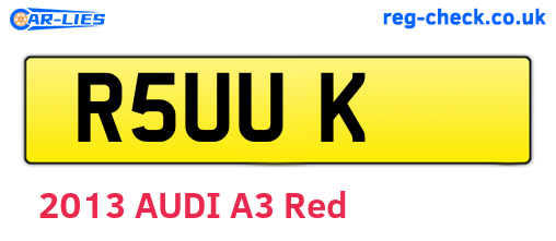 R5UUK are the vehicle registration plates.