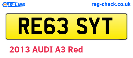 RE63SYT are the vehicle registration plates.