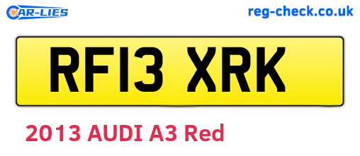 RF13XRK are the vehicle registration plates.