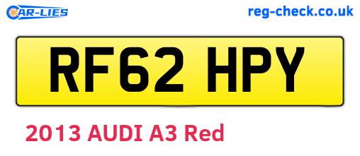 RF62HPY are the vehicle registration plates.