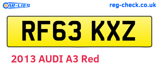 RF63KXZ are the vehicle registration plates.