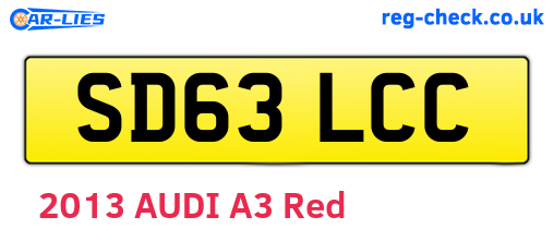 SD63LCC are the vehicle registration plates.
