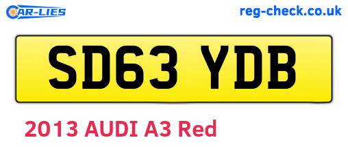 SD63YDB are the vehicle registration plates.