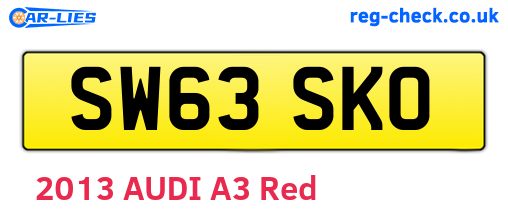 SW63SKO are the vehicle registration plates.