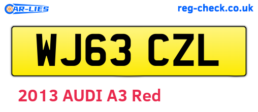 WJ63CZL are the vehicle registration plates.
