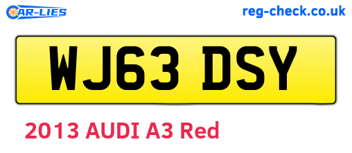 WJ63DSY are the vehicle registration plates.