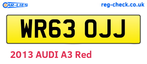 WR63OJJ are the vehicle registration plates.
