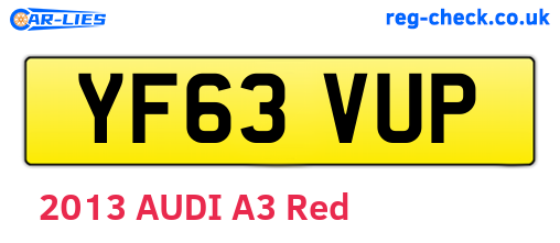 YF63VUP are the vehicle registration plates.