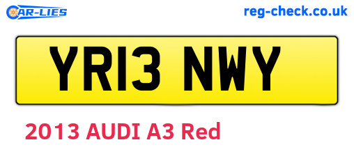 YR13NWY are the vehicle registration plates.