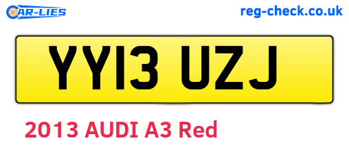 YY13UZJ are the vehicle registration plates.
