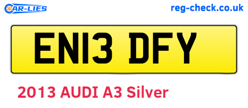 EN13DFY are the vehicle registration plates.