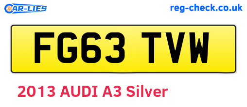 FG63TVW are the vehicle registration plates.