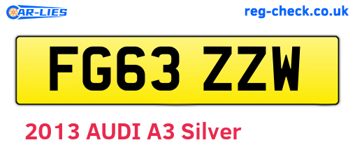 FG63ZZW are the vehicle registration plates.