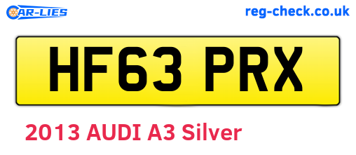 HF63PRX are the vehicle registration plates.